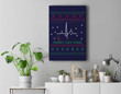 Ugly Christmas Sweater for Nurse Cardiology Medical Premium Wall Art Canvas Decor-New Portrait Wall Art-Navy