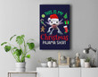 This is my Christmas Pajama Axolotl Santa Claus Xmas Premium Wall Art Canvas Decor-New Portrait Wall Art-Navy
