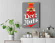 Deez Nuts Nutcracker Funny Ugly Christmas Sweater Xmas Premium Wall Art Canvas Decor-New Portrait Wall Art-Gray