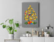 Taco Christmas Tree Xmas Pajama Ornament Decor Funny Gits Premium Wall Art Canvas Decor-New Portrait Wall Art-Gray