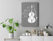 Double Bass My Wand Chose Me String Bass Gift Premium Wall Art Canvas Decor-New Portrait Wall Art-Gray