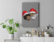 African American Santa Black Mrs Claus African American Gift Premium Wall Art Canvas Decor-New Portrait Wall Art-Gray