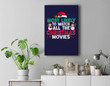 Most Likely To Watch All The Christmas Movies Santa Hat Xmas Premium Wall Art Canvas Decor-New Portrait Wall Art-Navy