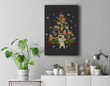 Sloths Christmas Tree Lights Funny Sloths Xmas Gift Premium Wall Art Canvas Decor-New Portrait Wall Art-Black
