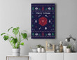 Ugly Christmas Sweater Merry Critmas Dungeons &amp; RPG Dragons Premium Wall Art Canvas Decor-New Portrait Wall Art-Navy