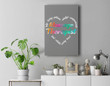 Massage Therapist Heart Word Cloud Watercolor Rainbow Premium Wall Art Canvas Decor-New Portrait Wall Art-Gray