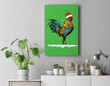 Rooster Santa Hat Merry Christmas Matching Family Pajama Premium Wall Art Canvas Decor-New Portrait Wall Art-Kelly