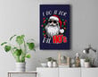 Funny Christmas Santa I Do It For The Hos Holiday Mood Gifts Premium Wall Art Canvas Decor-New Portrait Wall Art-Navy