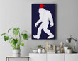 Bigfoot Yeti Sasquatch Ugly Christmas Sweater Gift Premium Wall Art Canvas Decor-New Portrait Wall Art-Navy