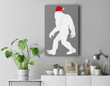Bigfoot Yeti Sasquatch Ugly Christmas Sweater Gift Premium Wall Art Canvas Decor-New Portrait Wall Art-Gray