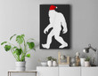 Bigfoot Yeti Sasquatch Ugly Christmas Sweater Gift Premium Wall Art Canvas Decor-New Portrait Wall Art-Black
