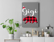 Gigi Bear Buffalo Red Plaid Christmas Pajama Family Gifts Premium Wall Art Canvas Decor-New Portrait Wall Art-Gray