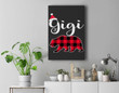 Gigi Bear Buffalo Red Plaid Christmas Pajama Family Gifts Premium Wall Art Canvas Decor-New Portrait Wall Art-Black