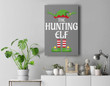 Hunting Elf Family Matching Group Christmas Premium Wall Art Canvas Decor-New Portrait Wall Art-Gray