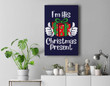 Funny Matching Couples Christmas His and Hers Premium Wall Art Canvas Decor-New Portrait Wall Art-Navy