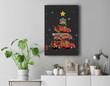 Firefighter Fire Truck Christmas Tree Xmas Gifts Premium Wall Art Canvas Decor-New Portrait Wall Art-Black