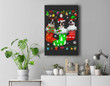 Christmas Socks Pajama Boston Terrier Dog Puppy Lover Premium Wall Art Canvas Decor-New Portrait Wall Art-Black