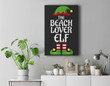 Beach Lover Elf Family Matching Group Christmas Premium Wall Art Canvas Decor-New Portrait Wall Art-Black