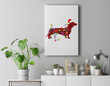 Dachshund Dog Lights Christmas Matching Family Premium Wall Art Canvas Decor-New Portrait Wall Art-White
