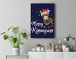Merry Kissmyass Funny Donkey Lover Sarcastic Merry Christmas Premium Wall Art Canvas Decor-New Portrait Wall Art-Navy