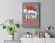 Team Santa Christmas Family Matching Pajamas Premium Wall Art Canvas Decor-New Portrait Wall Art-Gray