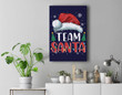 Team Santa Christmas Family Matching Pajamas Premium Wall Art Canvas Decor-New Portrait Wall Art-Navy