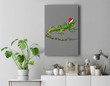 Bearded Dragon Christmas Tree Reptile Lover Cute Lizard Premium Wall Art Canvas Decor-New Portrait Wall Art-Gray