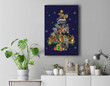 Funny Squirrel Christmas Tree Squirrel Lover Xmas Gifts Premium Wall Art Canvas Decor-New Portrait Wall Art-Navy
