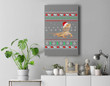 Cute Bearded Dragon Santa Hat Christmas Ugly Premium Wall Art Canvas Decor-New Portrait Wall Art-Gray