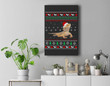 Cute Bearded Dragon Santa Hat Christmas Ugly Premium Wall Art Canvas Decor-New Portrait Wall Art-Black
