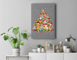 Funny Guinea Pig Christmas Tree Ornament Decor Gift Cute Premium Wall Art Canvas Decor-New Portrait Wall Art-Gray