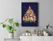 Funny Guinea Pig Christmas Tree Ornament Decor Gift Cute Premium Wall Art Canvas Decor-New Portrait Wall Art-Navy