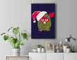 Furby Christmas Santa Hat Portrait Premium Wall Art Canvas Decor-New Portrait Wall Art-Navy