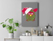Furby Christmas Santa Hat Portrait Premium Wall Art Canvas Decor-New Portrait Wall Art-Gray