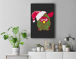 Furby Christmas Santa Hat Portrait Premium Wall Art Canvas Decor-New Portrait Wall Art-Black