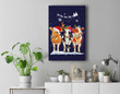 Cow Christmas Lights Ornaments Gifts for Cow Lovers Farmers Premium Wall Art Canvas Decor-New Portrait Wall Art-Navy