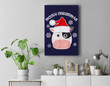 Ugly Mooey Christmas Cow Premium Wall Art Canvas Decor-New Portrait Wall Art-Navy