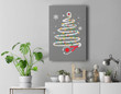 Stethoscope Christmas Tree Cute Healthcare RN Holiday Premium Wall Art Canvas Decor-New Portrait Wall Art-Gray