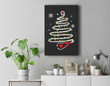 Stethoscope Christmas Tree Cute Healthcare RN Holiday Premium Wall Art Canvas Decor-New Portrait Wall Art-Black