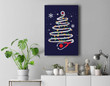 Stethoscope Christmas Tree Cute Healthcare RN Holiday Premium Wall Art Canvas Decor-New Portrait Wall Art-Navy