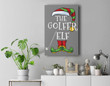 Golfer Elf Golf Family Matching Christmas Group Funny Premium Wall Art Canvas Decor-New Portrait Wall Art-Gray