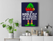 I'm The Middle Elf Matching Family Christmas Premium Wall Art Canvas Decor-New Portrait Wall Art-Navy