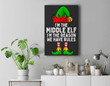 I'm The Middle Elf Matching Family Christmas Premium Wall Art Canvas Decor-New Portrait Wall Art-Black