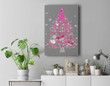 Breast Cancer Ornament Decoration Christmas Tree Snowflakes Premium Wall Art Canvas Decor-New Portrait Wall Art-Gray