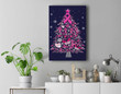 Breast Cancer Ornament Decoration Christmas Tree Snowflakes Premium Wall Art Canvas Decor-New Portrait Wall Art-Navy