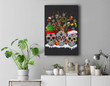 Sugar Skull On Tree Funny Santa ELF Christmas Pajama Gifts Premium Wall Art Canvas Decor-New Portrait Wall Art-Black