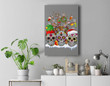 Sugar Skull On Tree Funny Santa ELF Christmas Pajama Gifts Premium Wall Art Canvas Decor-New Portrait Wall Art-Gray