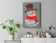 Snowman Let it Snow Cute Christmas Winter Holiday Xmas Gift Premium Wall Art Canvas Decor-New Portrait Wall Art-Gray