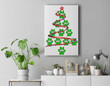 Dog Paws Print Christmas Tree for Dog Lovers Premium Wall Art Canvas Decor-New Portrait Wall Art-White