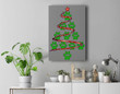 Dog Paws Print Christmas Tree for Dog Lovers Premium Wall Art Canvas Decor-New Portrait Wall Art-Gray